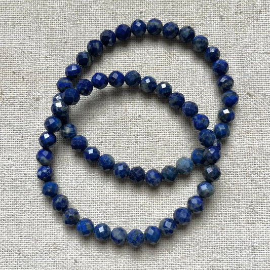 Lapis Lazuli 6mm Facet Beaded Bracelet - Inner Truth