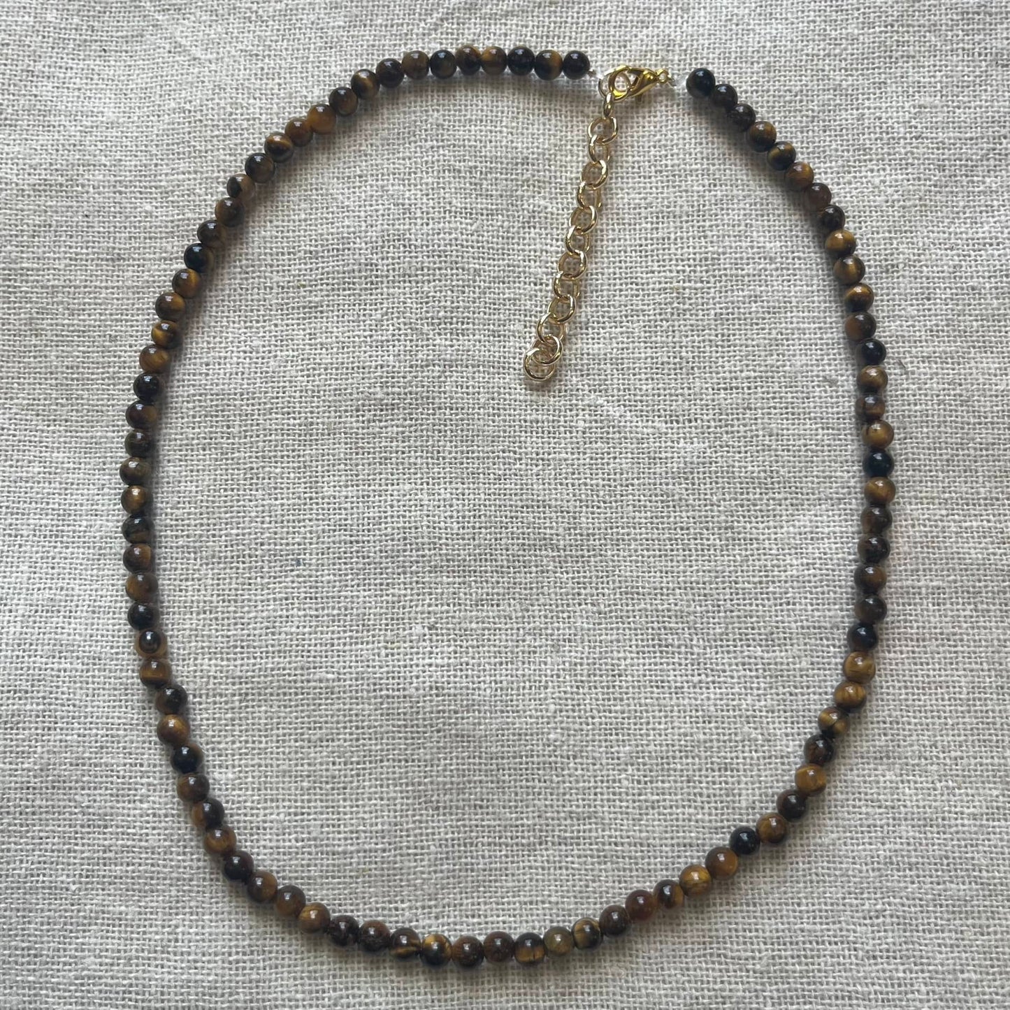 Tiger Eye 4mm Beaded Necklace - Balance