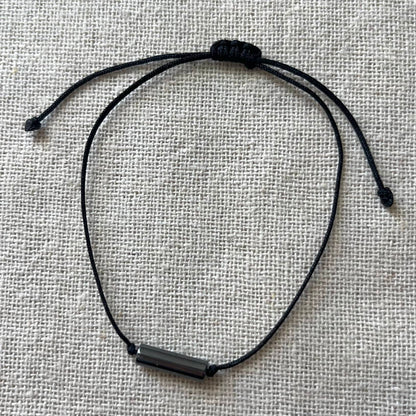 Simple Cord Bracelet - Black Hematite
