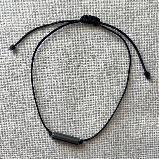 Simple Cord Bracelet - Black Hematite