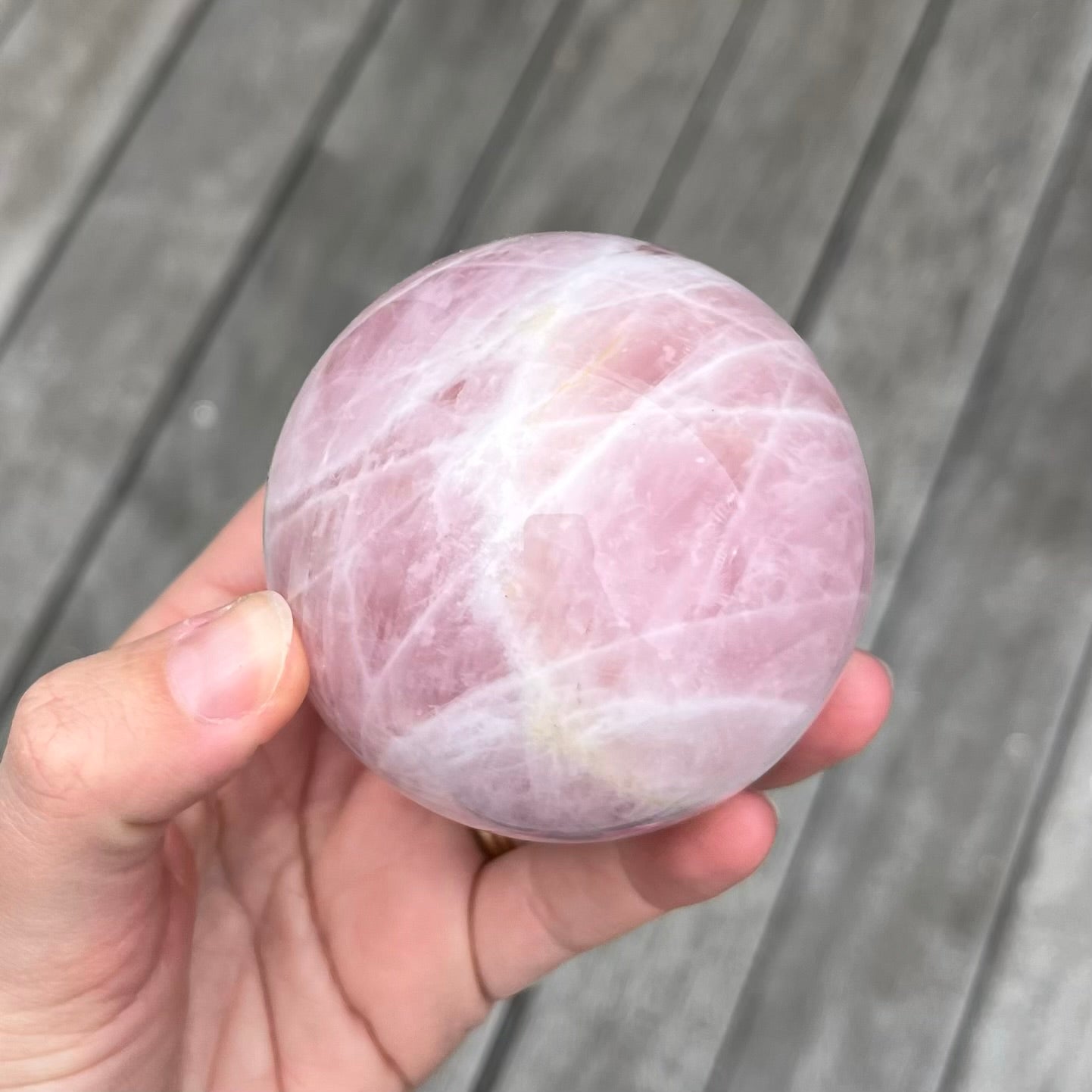 Rose Quartz Large Sphere Crystal - Unconditional Love, Emotional Healing