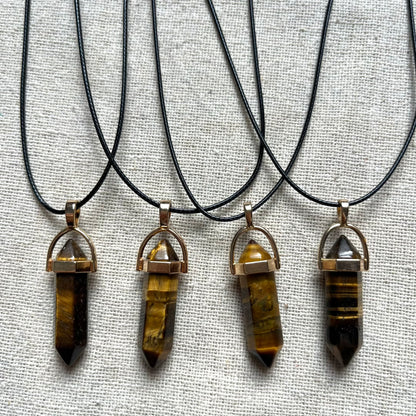 Energy Point Pendant - Tiger Eye