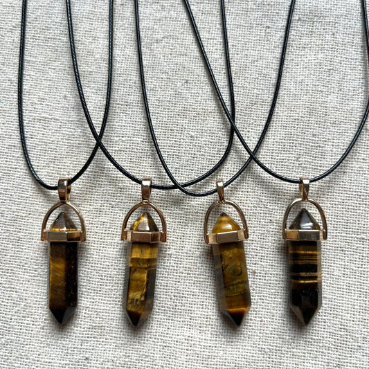 Energy Point Pendant - Tiger Eye