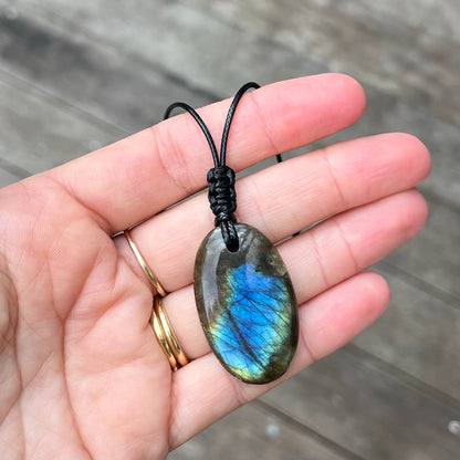 Labradorite Oval Small Pendant - ONE OF A KIND