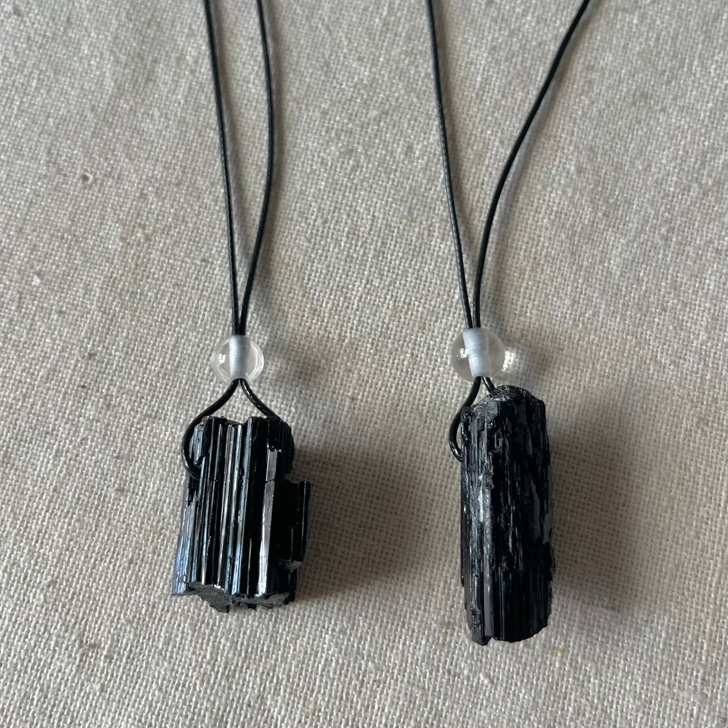 Black Tourmaline Large Raw Stone Pendant - Energetic Protection