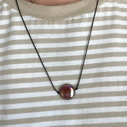 Circle Pendant - Aura Carnelian