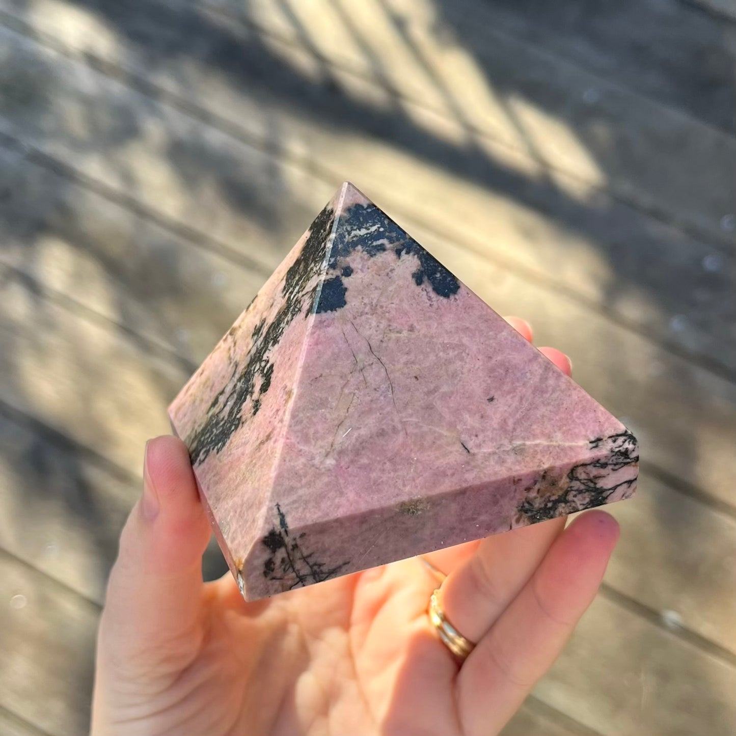 Rhodonite Pyramid Crystal - Compassion, Love