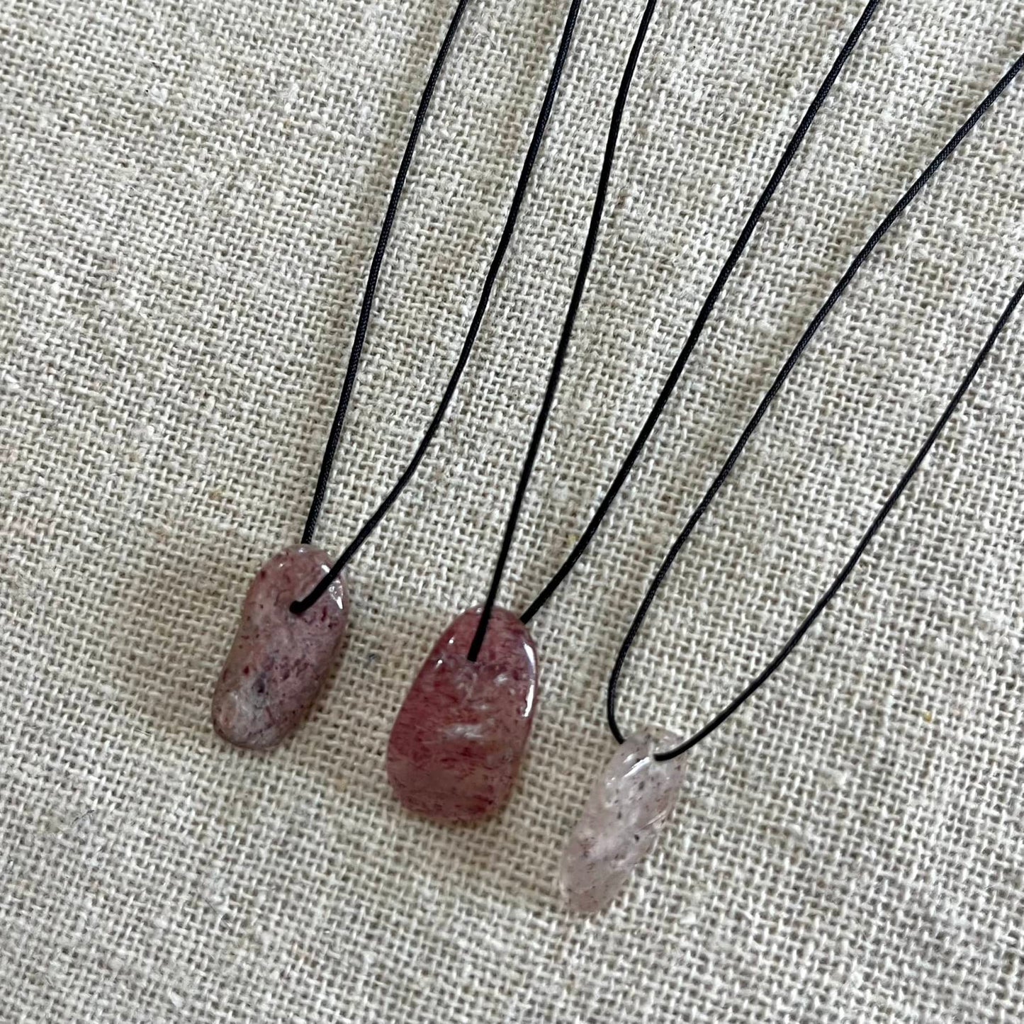 Mini Treasure Pendant - Strawberry Quartz