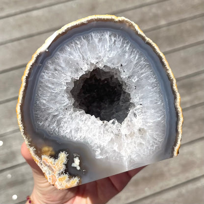 Agate Large Geode Crystal - Grounding, Ancient, Connection