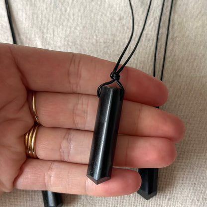 Black Tourmaline Point Pendant - Energetic Protection