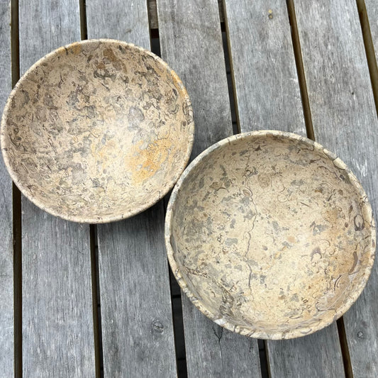 Fossil Stone Large Crystal Bowl - Protection, Grounding