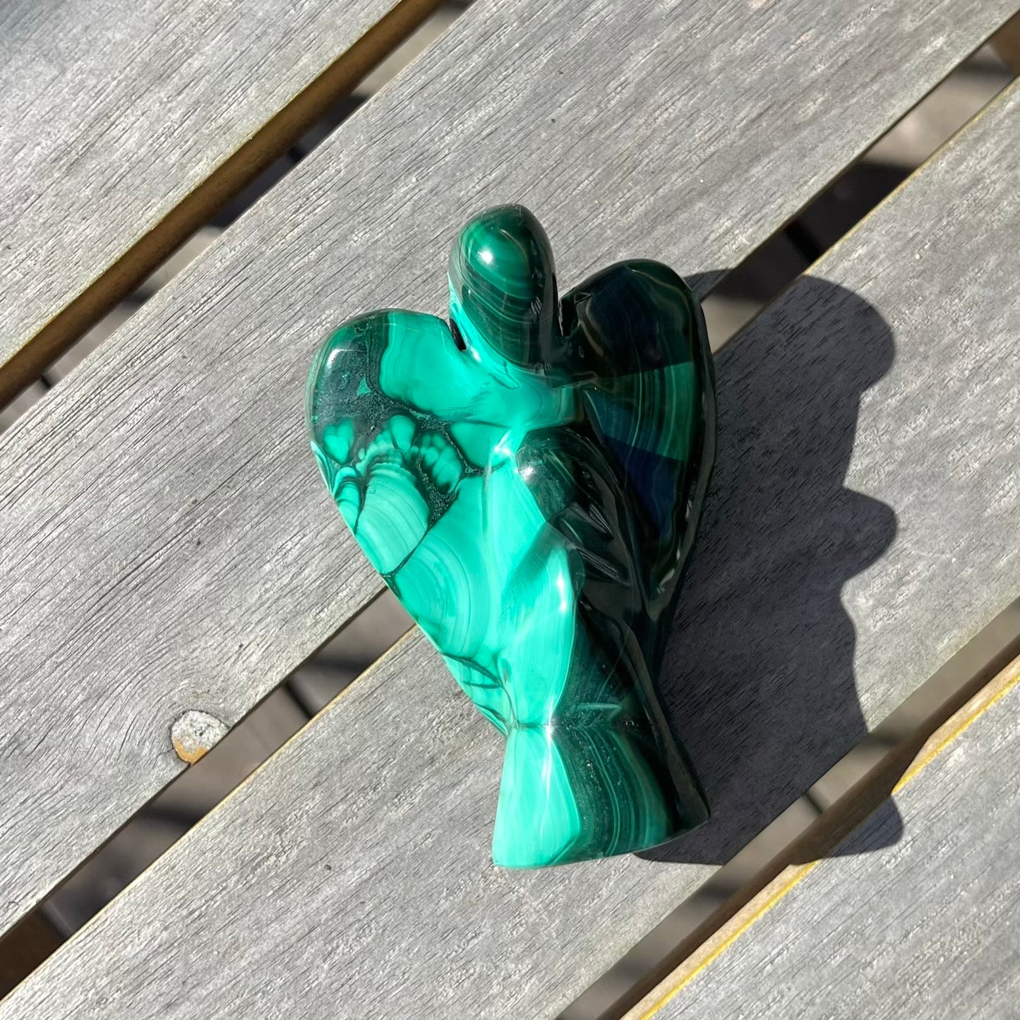 Malachite Medium Angel Crystal - Transformation, Protection, Healing