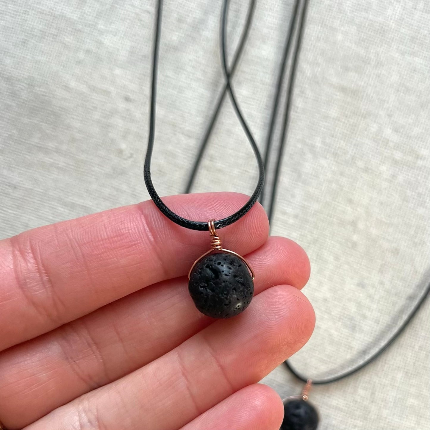 Strength Pendant - Lava Stone