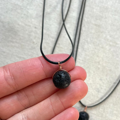 Strength Pendant - Lava Stone