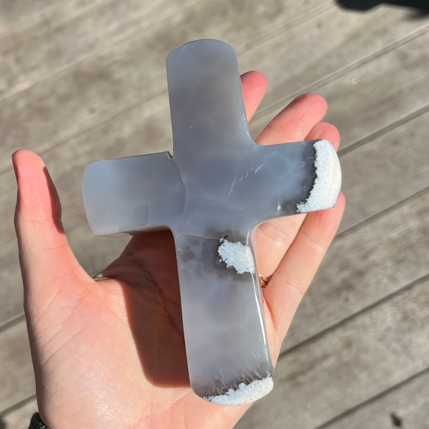 Agate Large Cross Crystal - Grounding, Harmonising, Protective