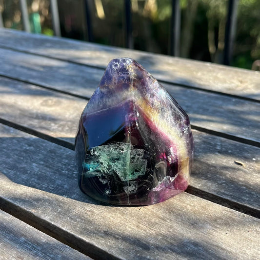 Fluorite Medium Flame Tower Crystal - Vibrant, Clarifying, Uplifting