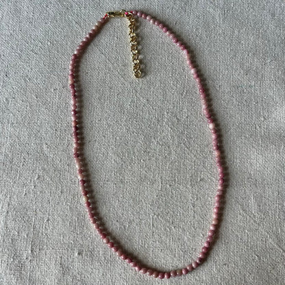 Rhodonite 3mm Beaded Necklace - Compassion