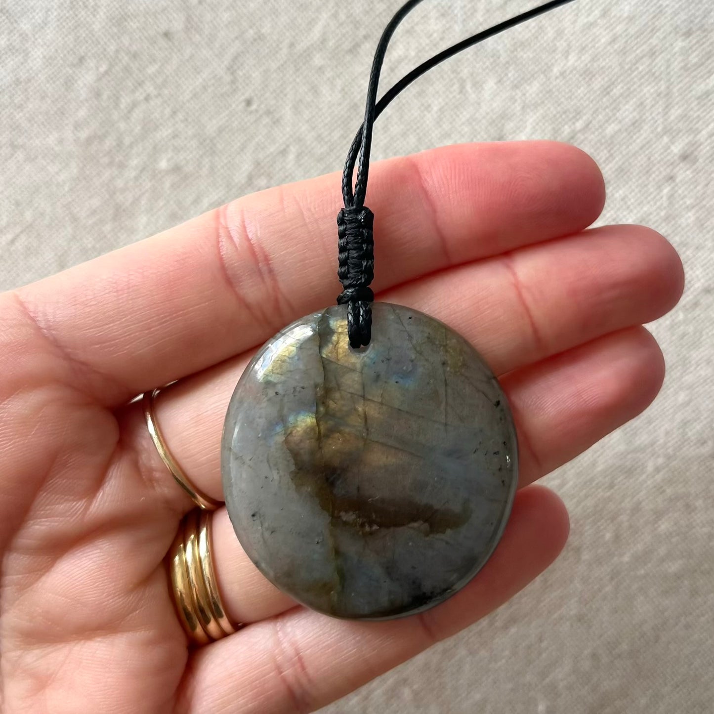 Labradorite Oval Large Pendant - ONE OF A KIND