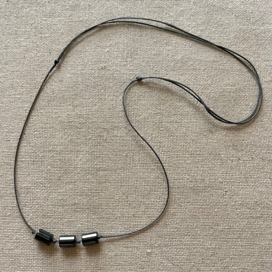 Sacred Cord Necklace - Black Hematite