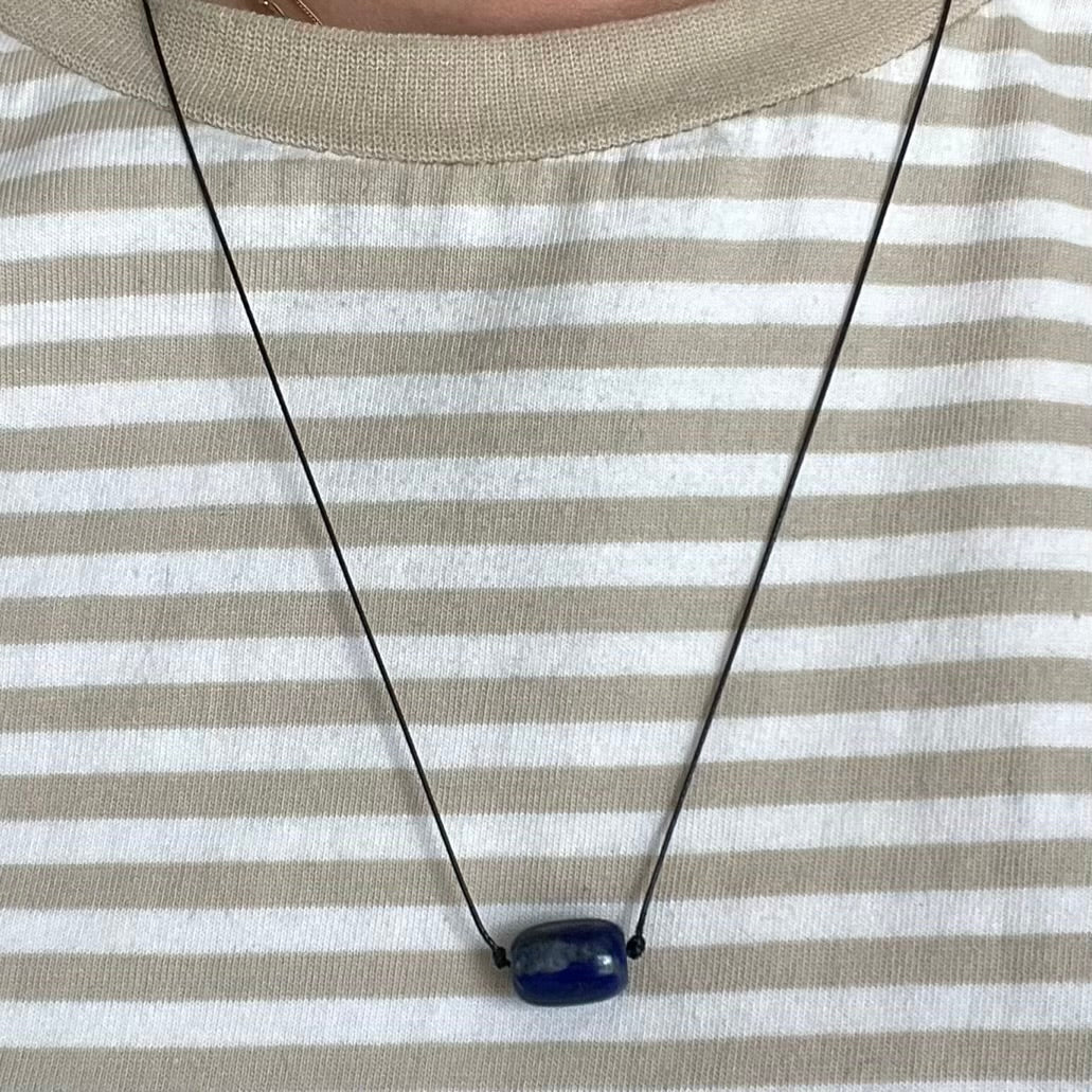 Barrel Pendant - Lapis Lazuli