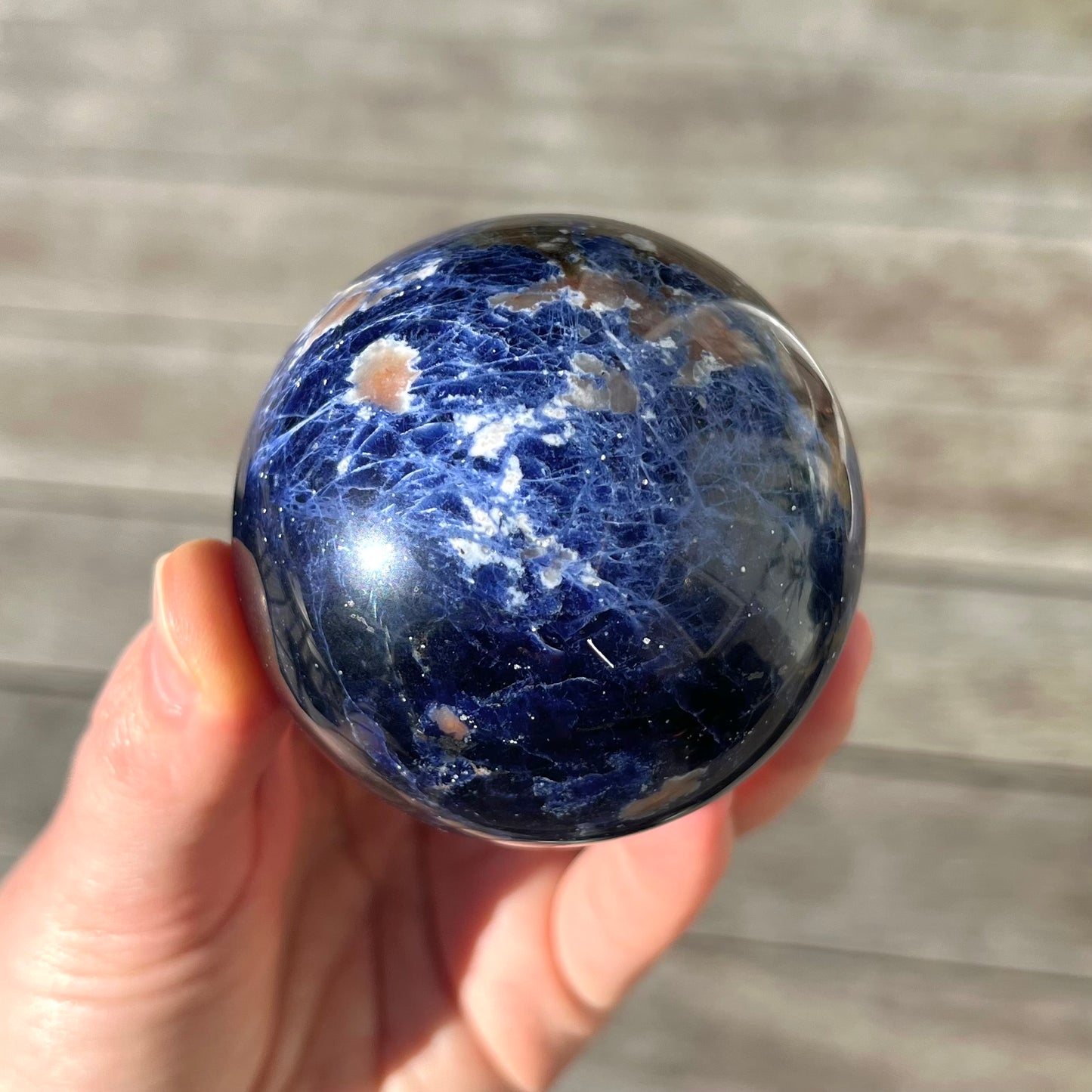 Sodalite Medium Sphere Crystal - Insight, Calm, Grounding