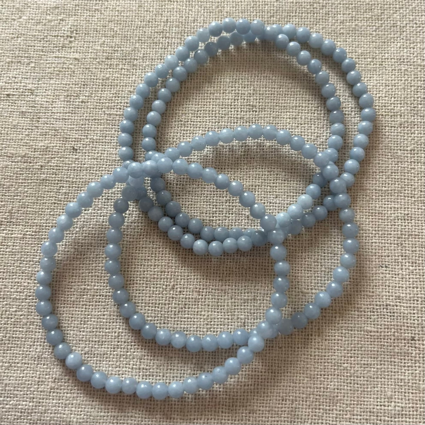 Angelite 4mm Beaded Bracelet - Spiritual Connection