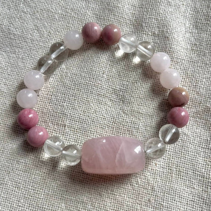 Divine Love Bracelet - Rose Quartz, Rhodochrosite & Clear Quartz