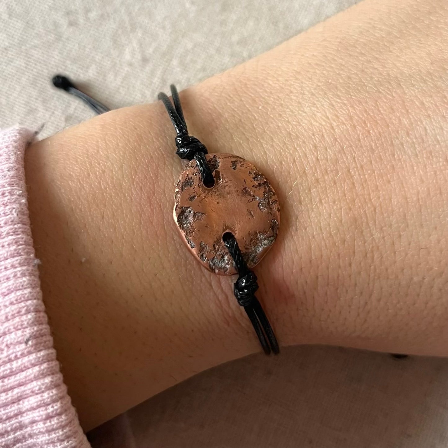 Copper Oval Cord Bracelet - Energy, Vitality, Balance