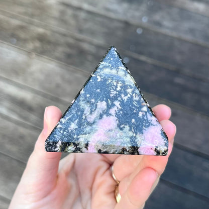 Rhodonite Medium Pyramid Crystal - Compassion, Love