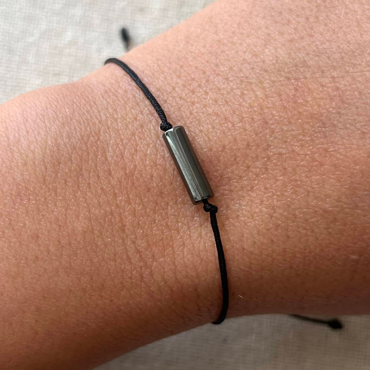 Simple Cord Bracelet - Black Hematite