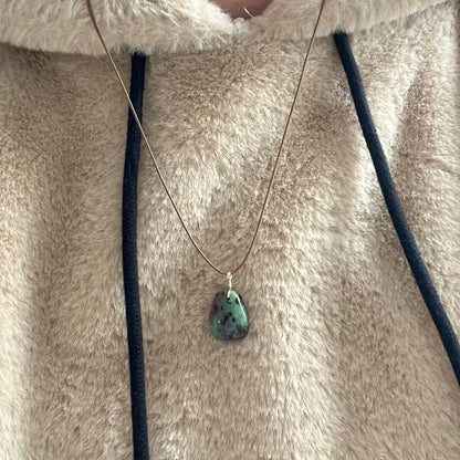 Ruby Zoisite Cabochon Pendant - ONE OF A KIND