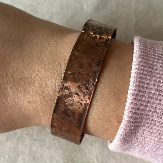 Copper Cuff Wide Bracelet - Energy, Vitality, Balance