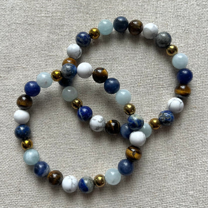 Inner Harmony Bracelet - Aquamarine, Sodalite & Howlite