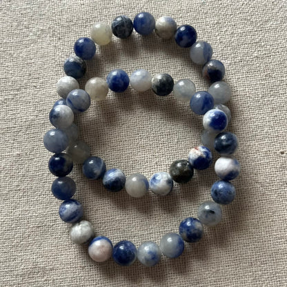 Sodalite 8mm Beaded Bracelet - Emotional Balance