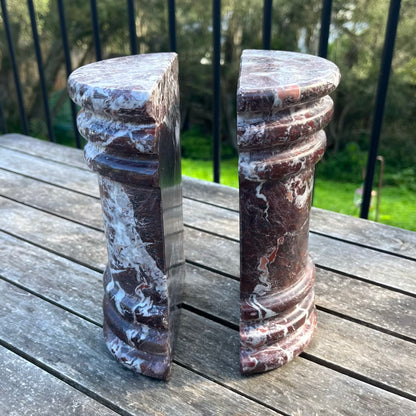 Red Onyx Column Bookends - Determination