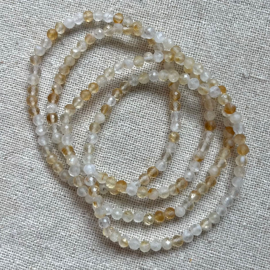 Citrine 4mm Facet Beaded Bracelet - Abundance