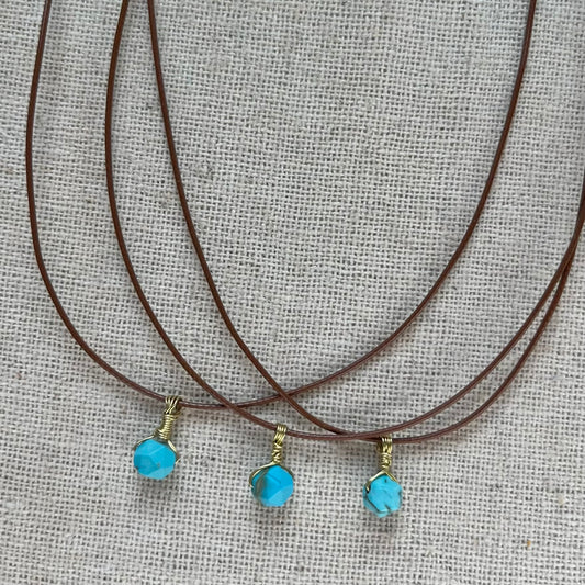 Mini Geo Pendant - Turquoise