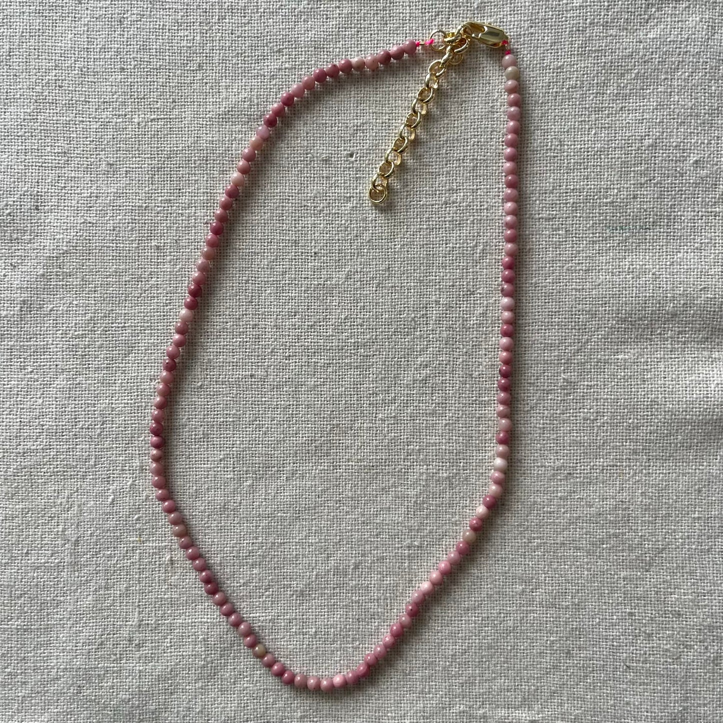 Rhodonite 3mm Beaded Necklace - Compassion