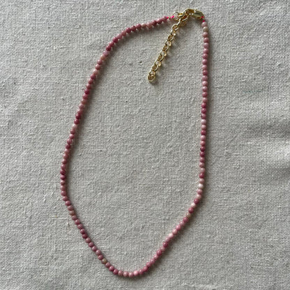 Rhodonite 3mm Beaded Necklace - Compassion