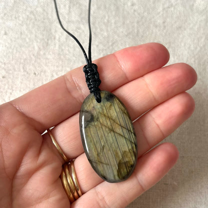 Labradorite Oval Medium Pendant - ONE OF A KIND