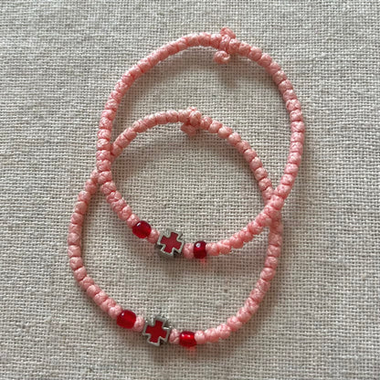 Komboskini Cross Bracelet - Pink