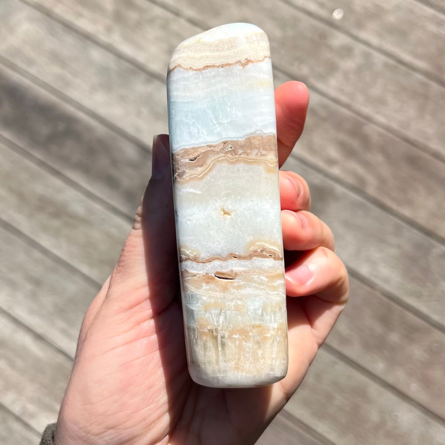 Caribbean Calcite Freeform Crystal - Soothing, Expansive, Calming