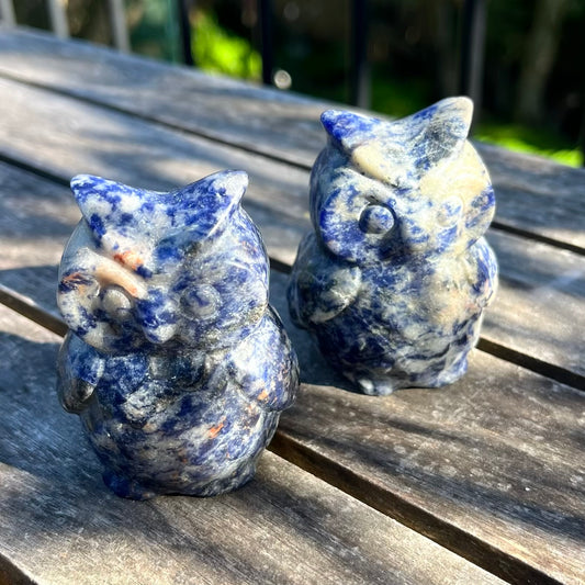 Sodalite Owl Crystal - Wisdom, Truth, Peace