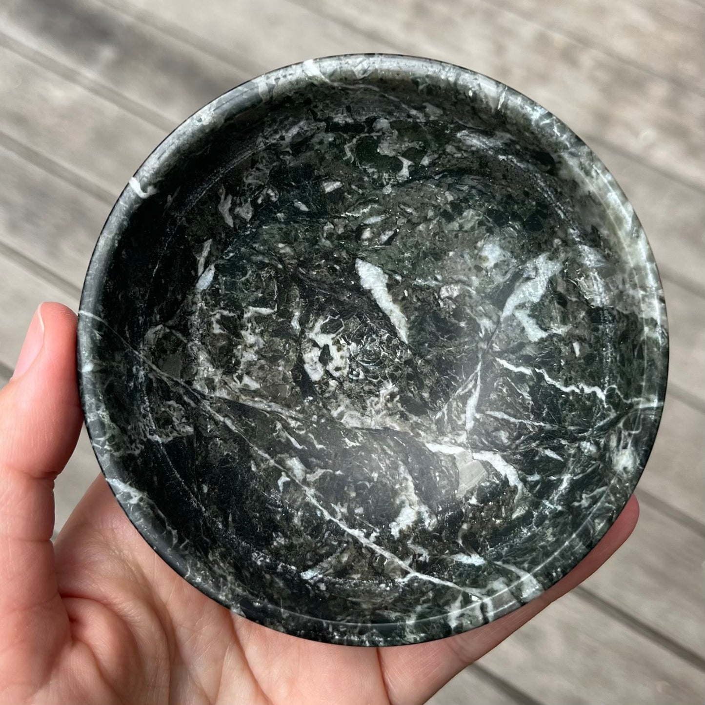 Black Onyx Medium Crystal Bowl - Protection, Grounding, Strength