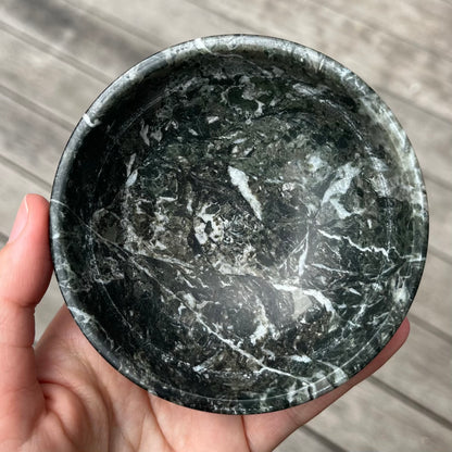 Black Onyx Medium Crystal Bowl - Protection, Grounding, Strength