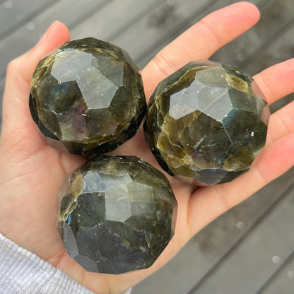 Labradorite Faceted Crystal Sphere - Intuition, Transformation