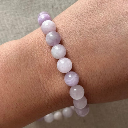 Kunzite 8mm Beaded Bracelet - Emotional Healing