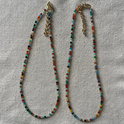 Coloured Agate 3mm Beaded Necklace - Creativity