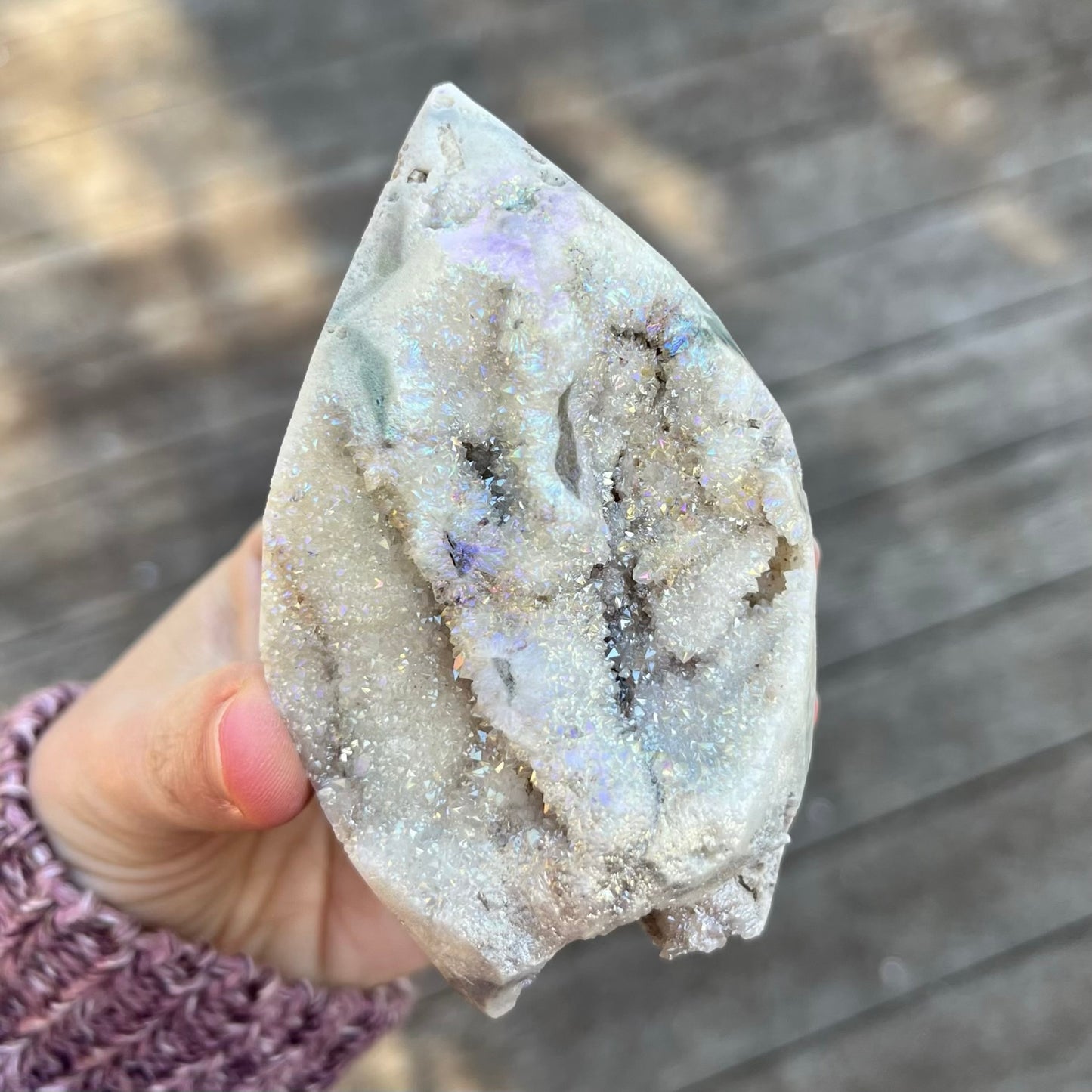 Angel Aura Sphalerite Medium Point Crystal - Vitality, Energetic Balance