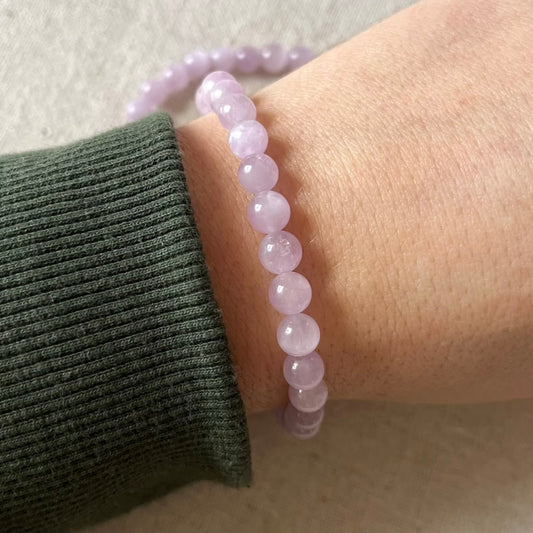 Kunzite 6mm Beaded Bracelet - Emotional Healing